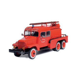 Camion-citerne lourd pour feux de forêts Merceron sur GMC à cabine double de Limoges (1950)